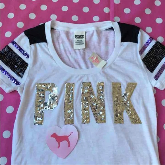 NWT VS PINK bling tee - Picture 2 of 3